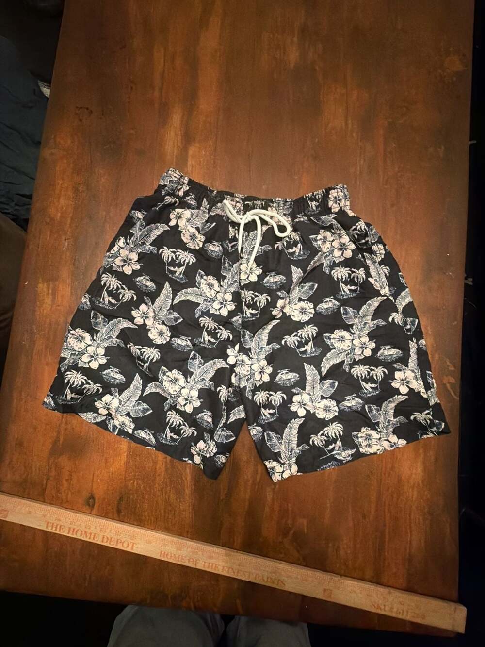 Paradise Key Men's Tropical Floral Print Swim Trunks Size M